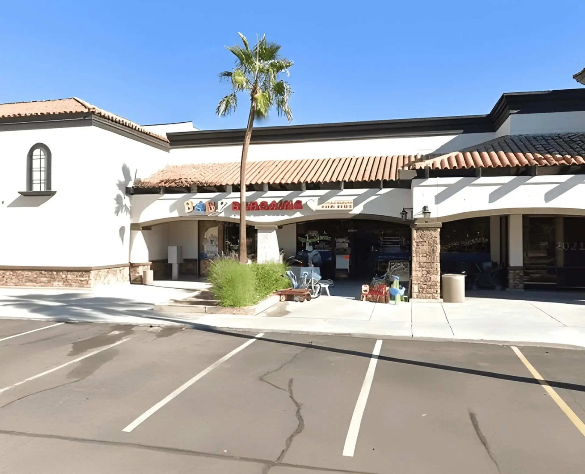 Outdoor view of a pharmacy storefront.